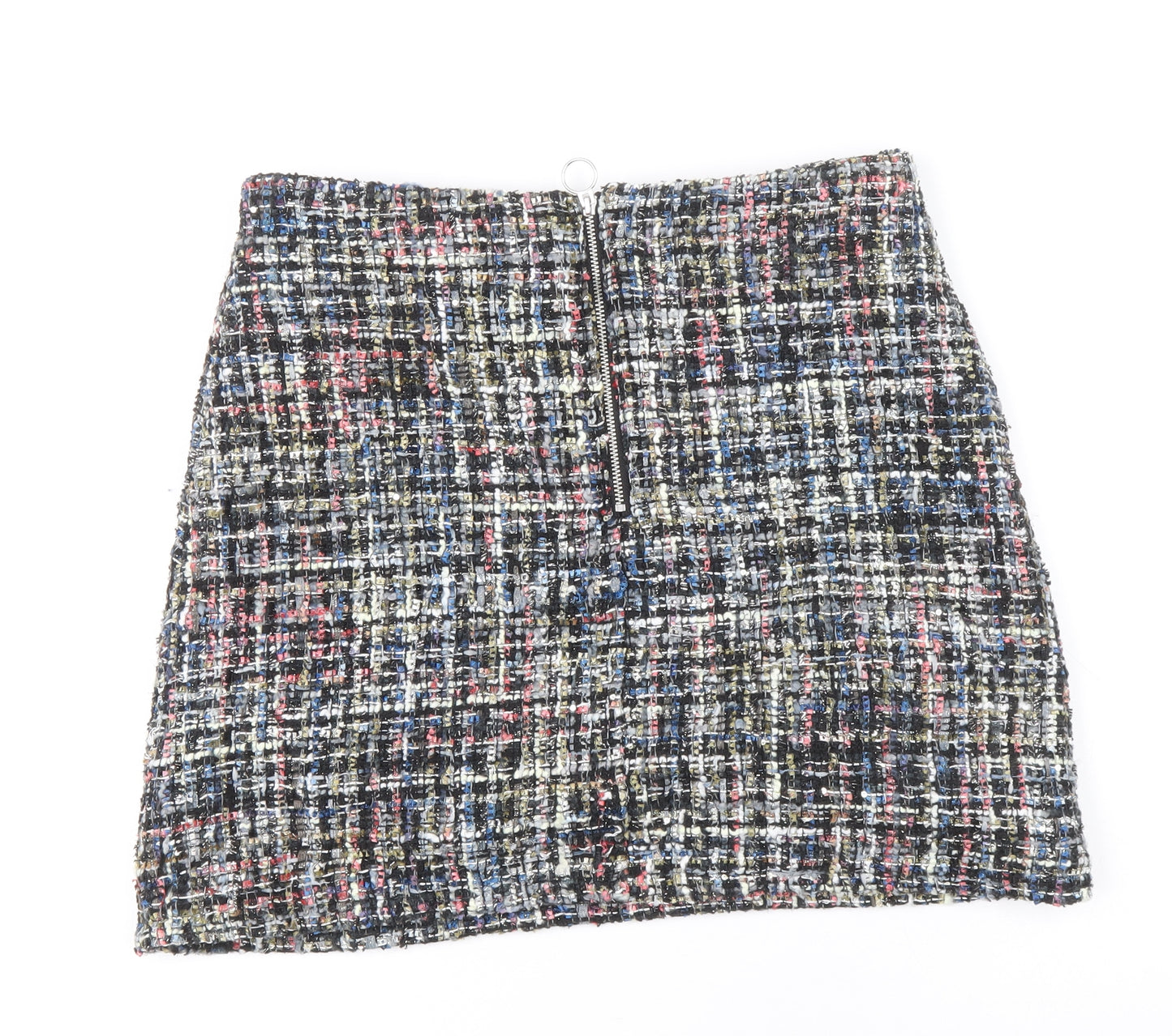 Primark Womens Multicoloured Geometric Acrylic A-Line Skirt Size 10 Zip