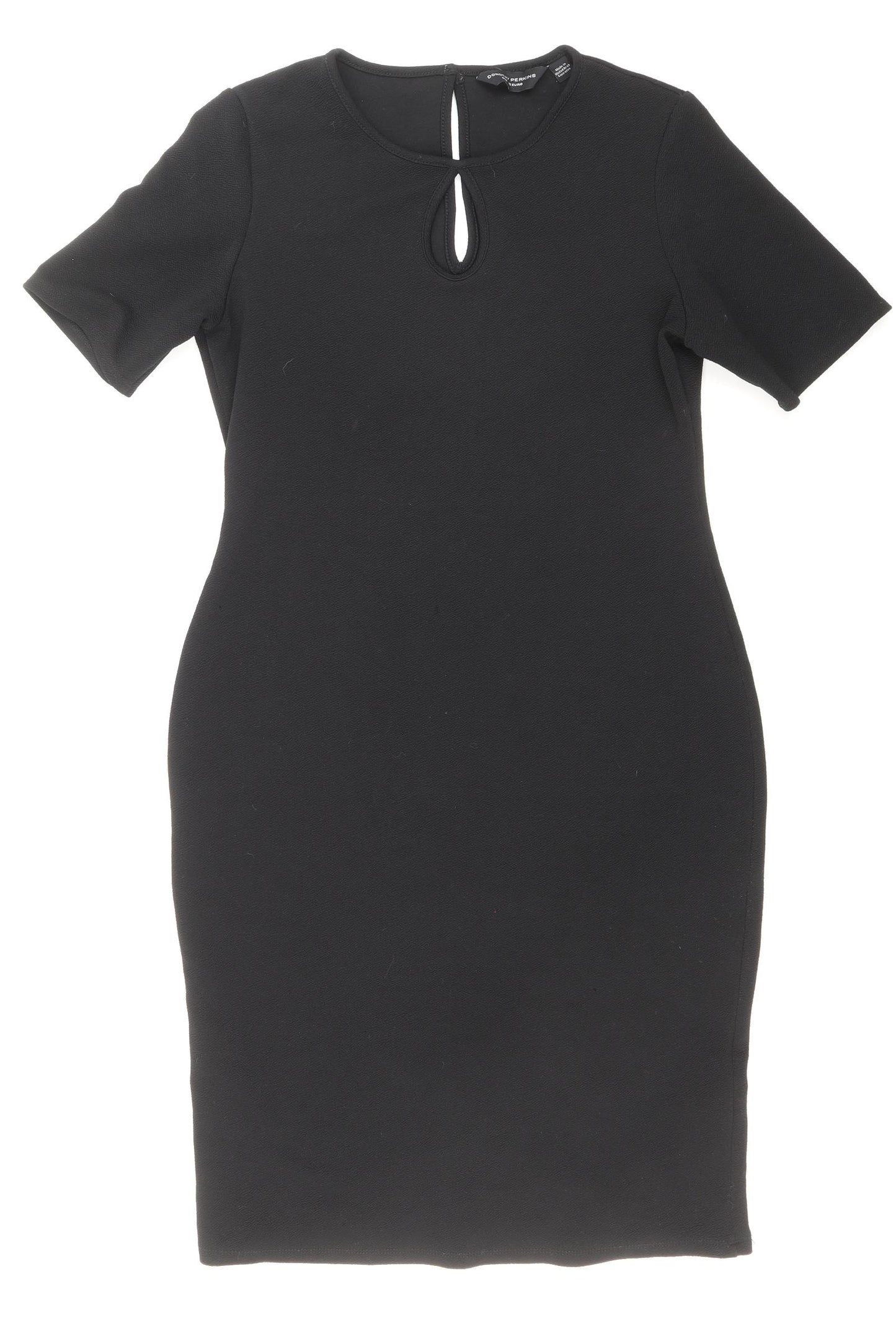 Dorothy Perkins Womens Beige Polyester A-Line Size 14 Round Neck Button