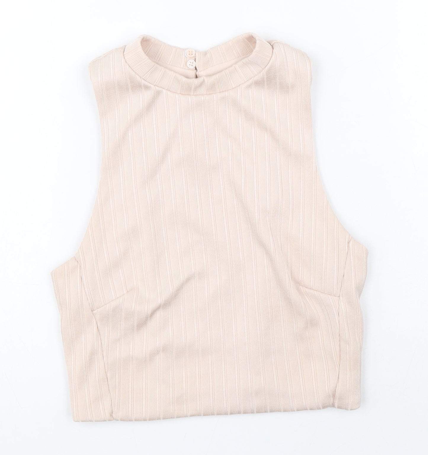 New Look Womens Pink Polyester Basic Tank Size 10 Round Neck