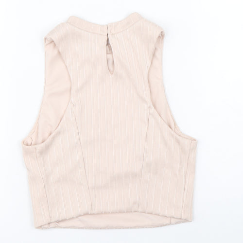 New Look Womens Pink Polyester Basic Tank Size 10 Round Neck