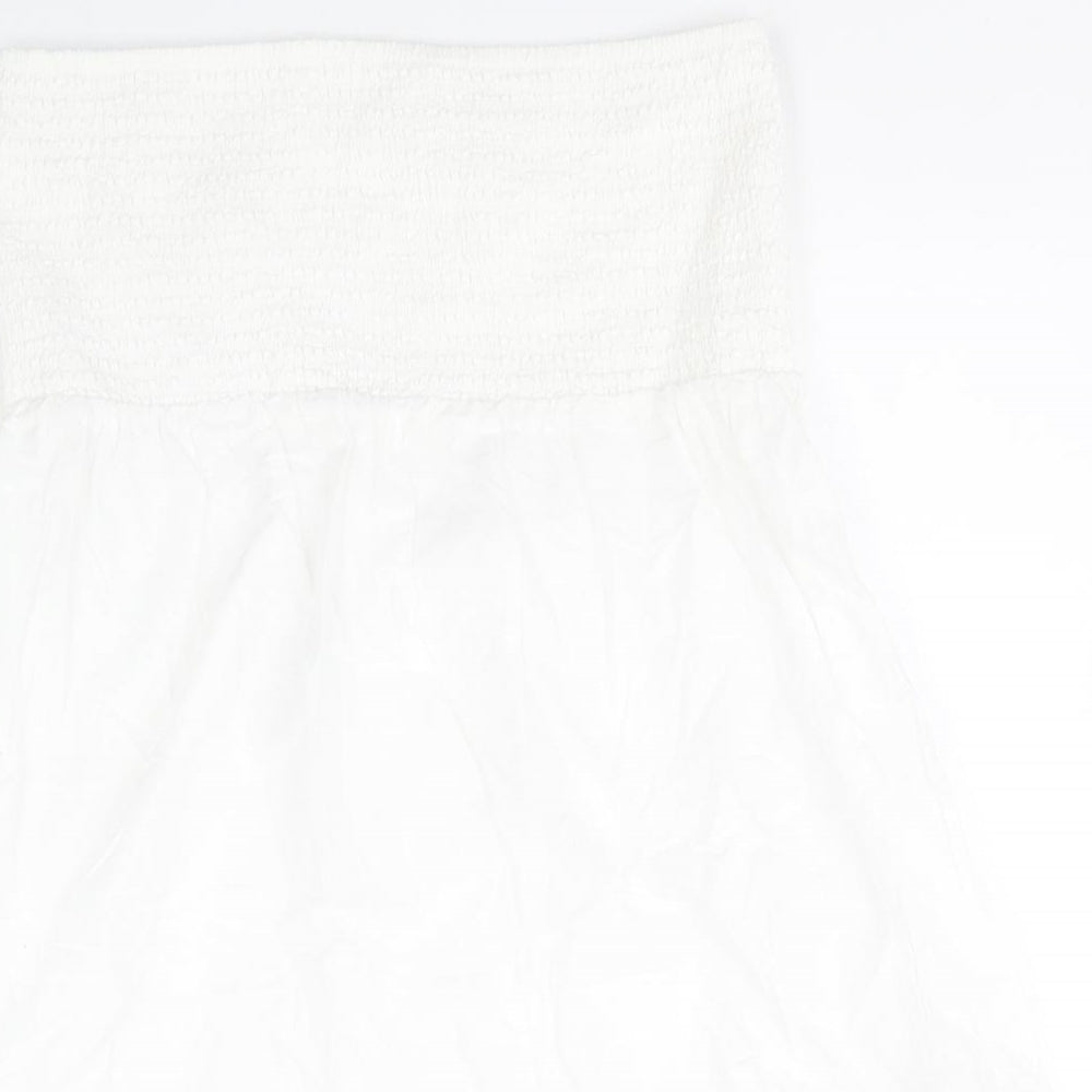 NEXT Womens White Geometric Cotton Tank Dress Size 10 Square Neck Pullover