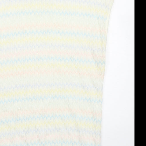 Littlewoods Womens Multicoloured Round Neck Striped Acrylic Vest Jumper Size 10