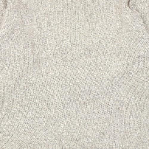 Clubhouse Mens Beige Round Neck Argyle/Diamond Acrylic Pullover Jumper Size S