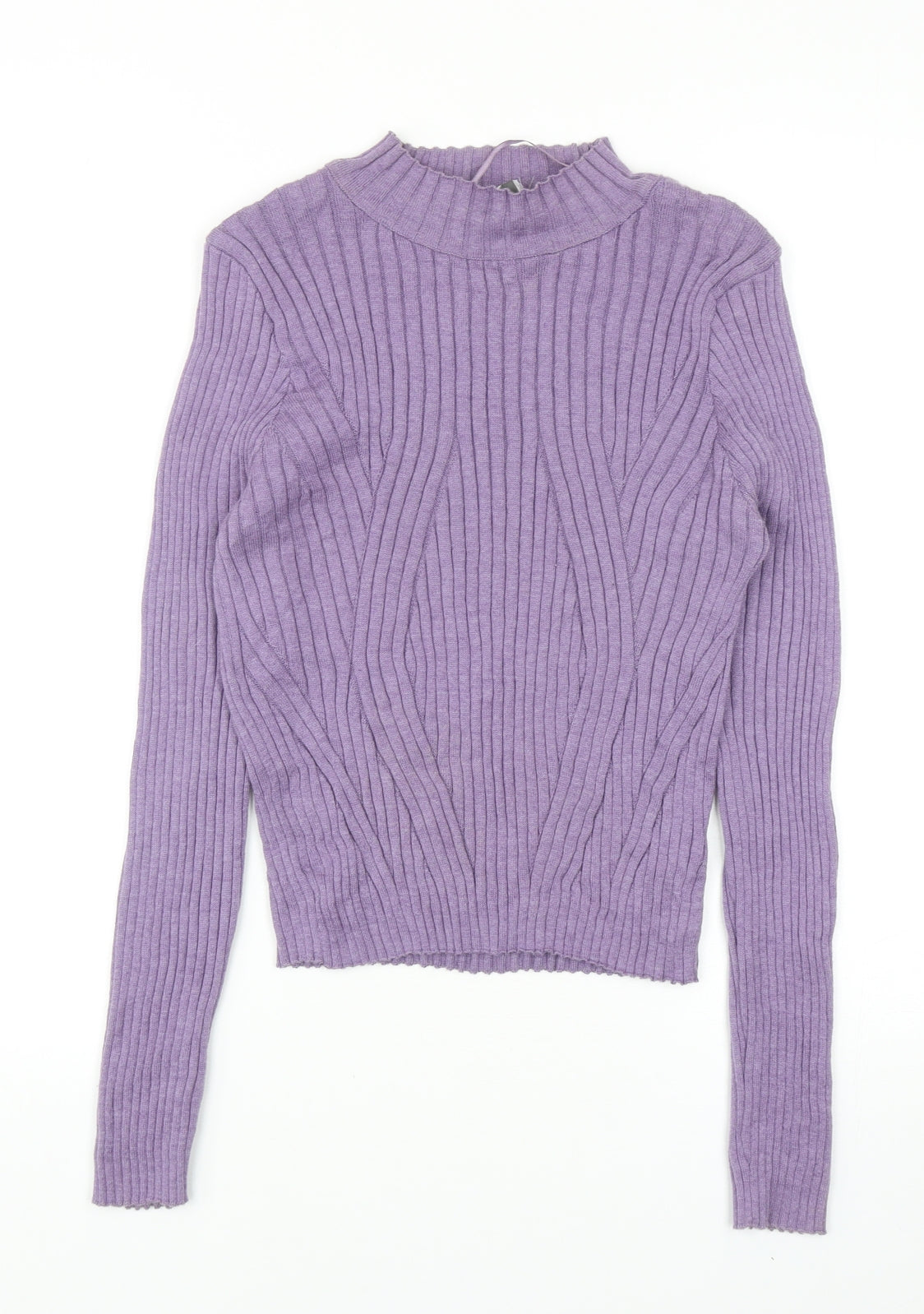 Primark Womens Purple Round Neck Cotton Pullover Jumper Size M
