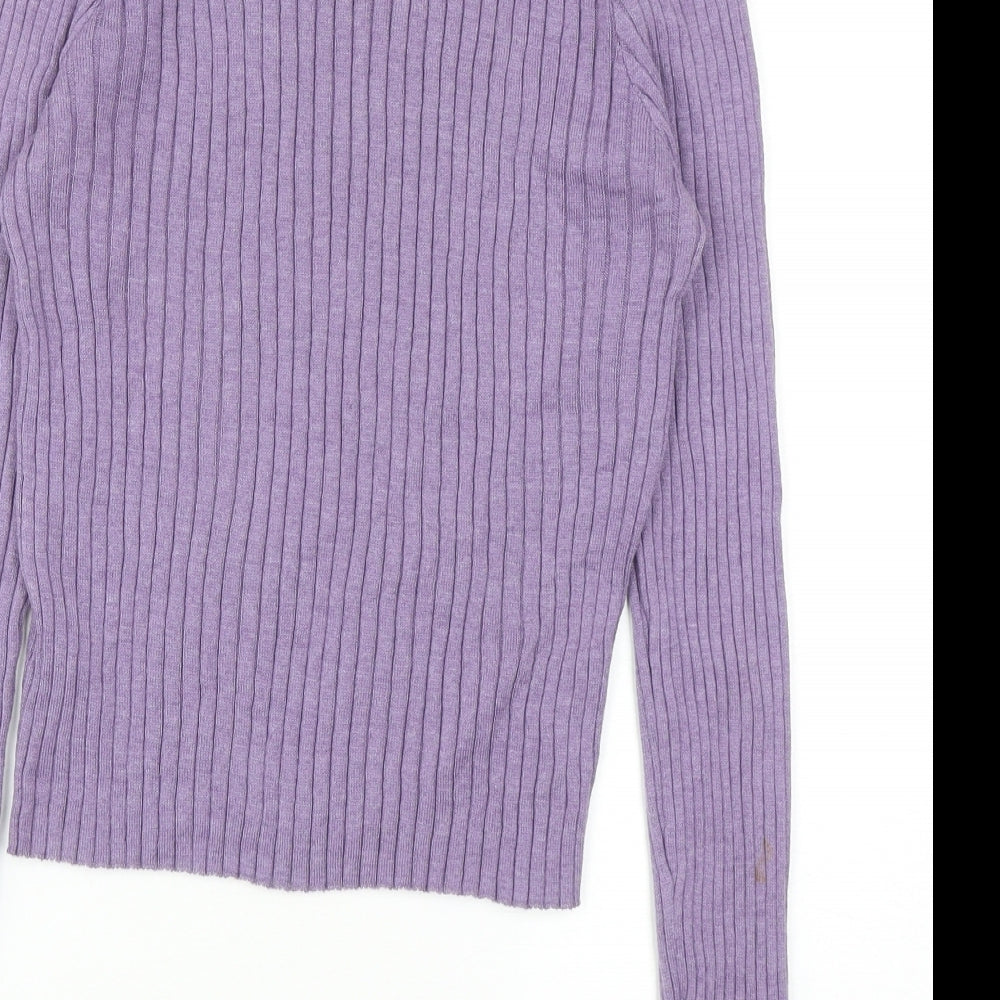 Primark Womens Purple Round Neck Cotton Pullover Jumper Size M
