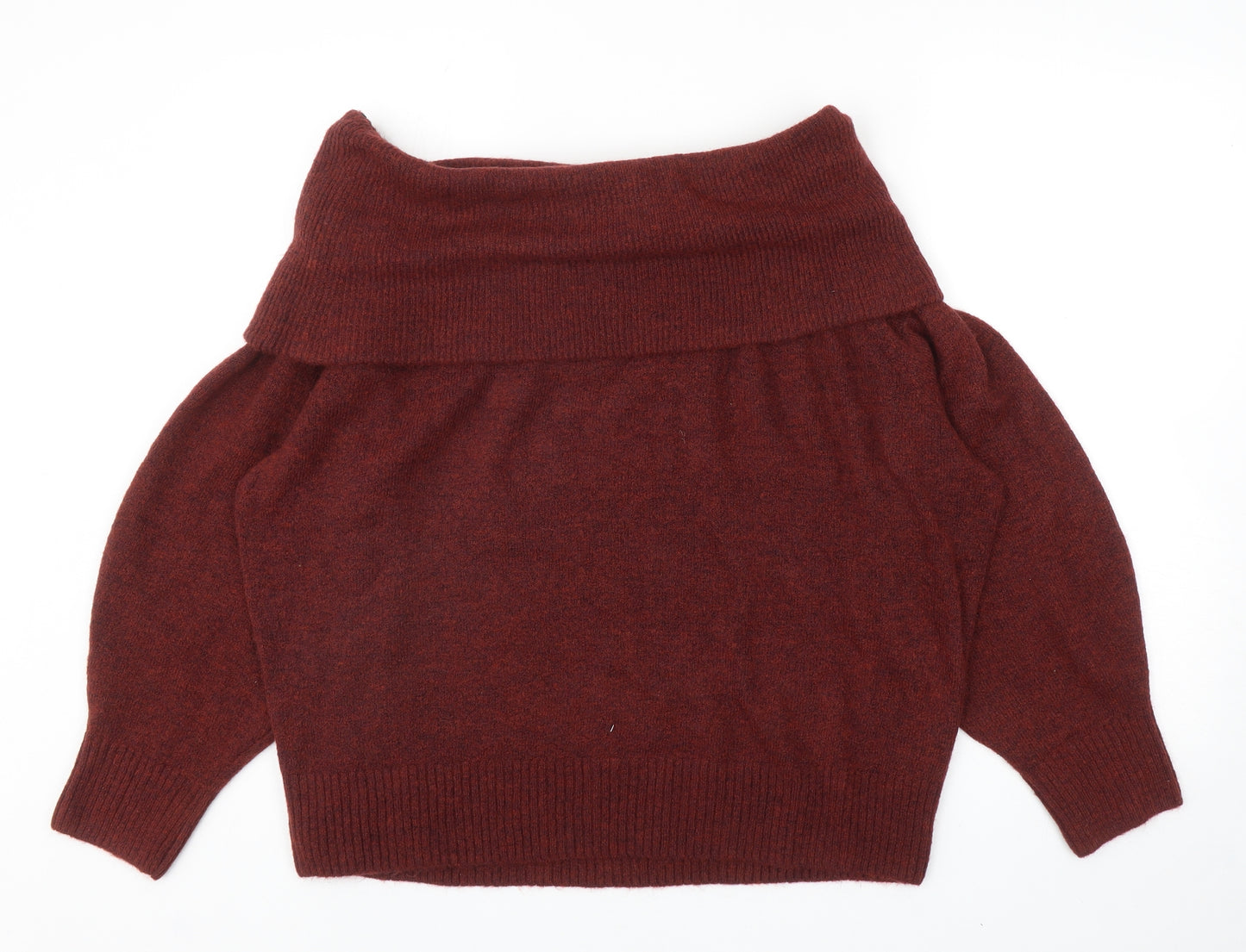 H&M Womens Red Roll Neck Acrylic Pullover Jumper Size L
