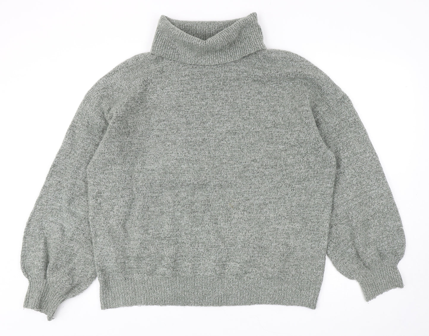 Primark Womens Grey Roll Neck Acrylic Pullover Jumper Size L