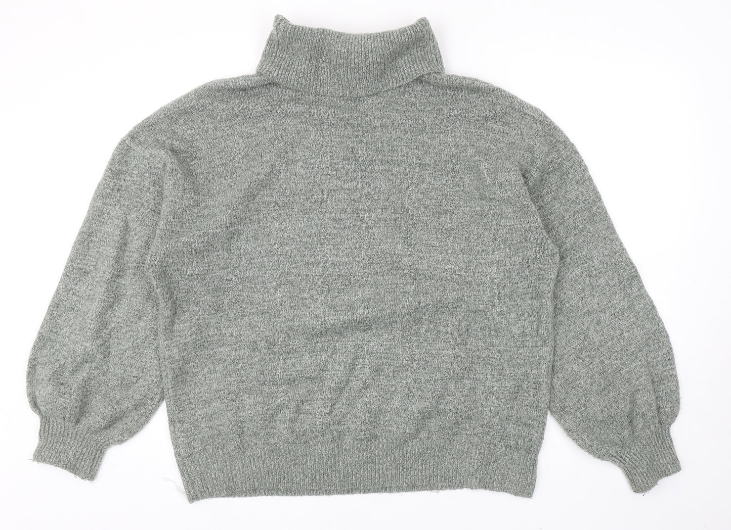 Primark Womens Grey Roll Neck Acrylic Pullover Jumper Size L