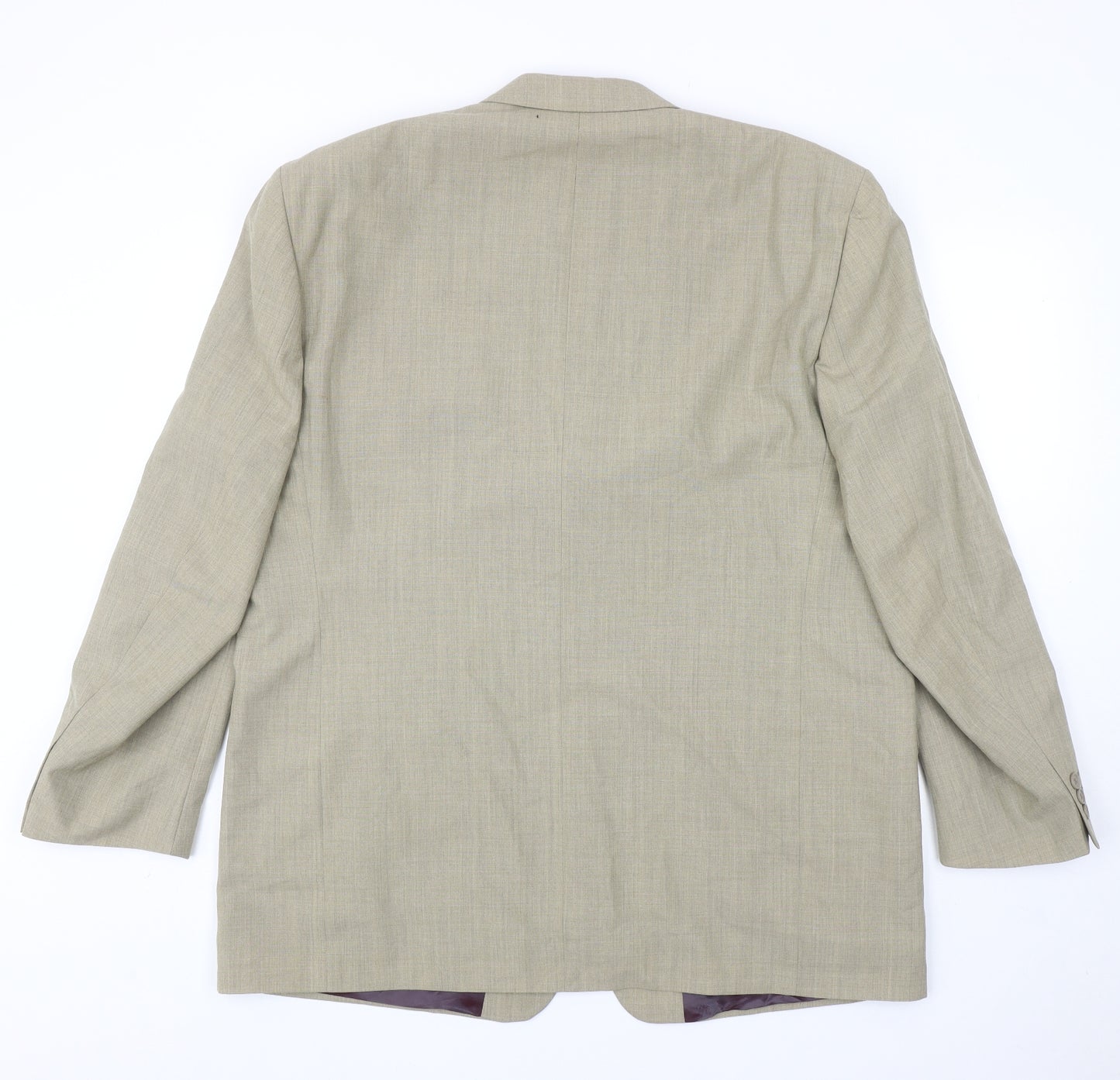 ExecuteX Mens Beige Wool Jacket Suit Jacket Size 48
