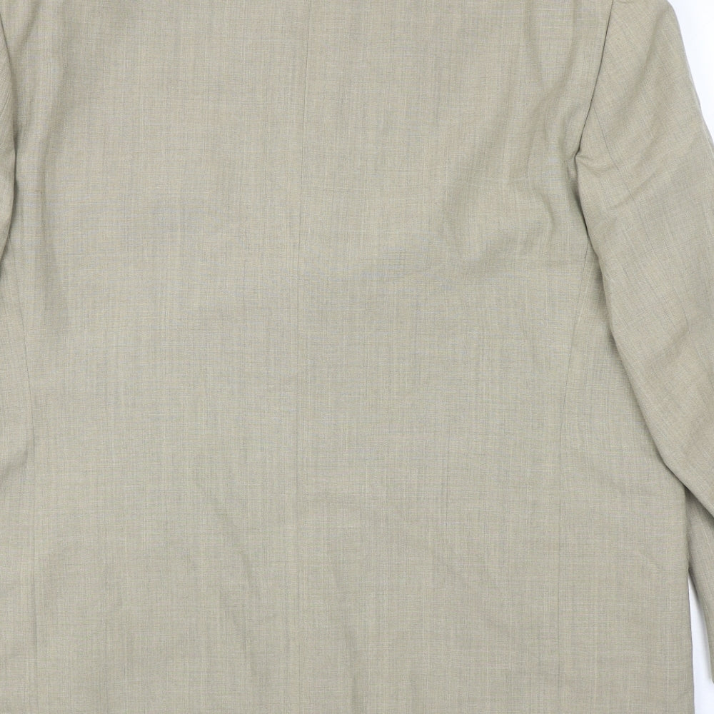 ExecuteX Mens Beige Wool Jacket Suit Jacket Size 48