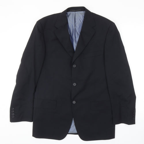Marks and Spencer Mens Black Wool Jacket Suit Jacket Size 38