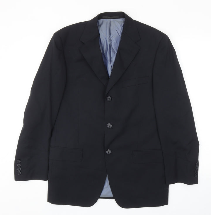 Marks and Spencer Mens Black Wool Jacket Suit Jacket Size 38