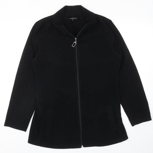Delswa Womens Black Jacket Size 12 Zip