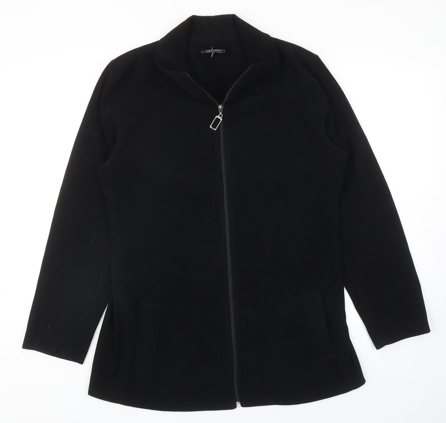 Delswa Womens Black Jacket Size 12 Zip