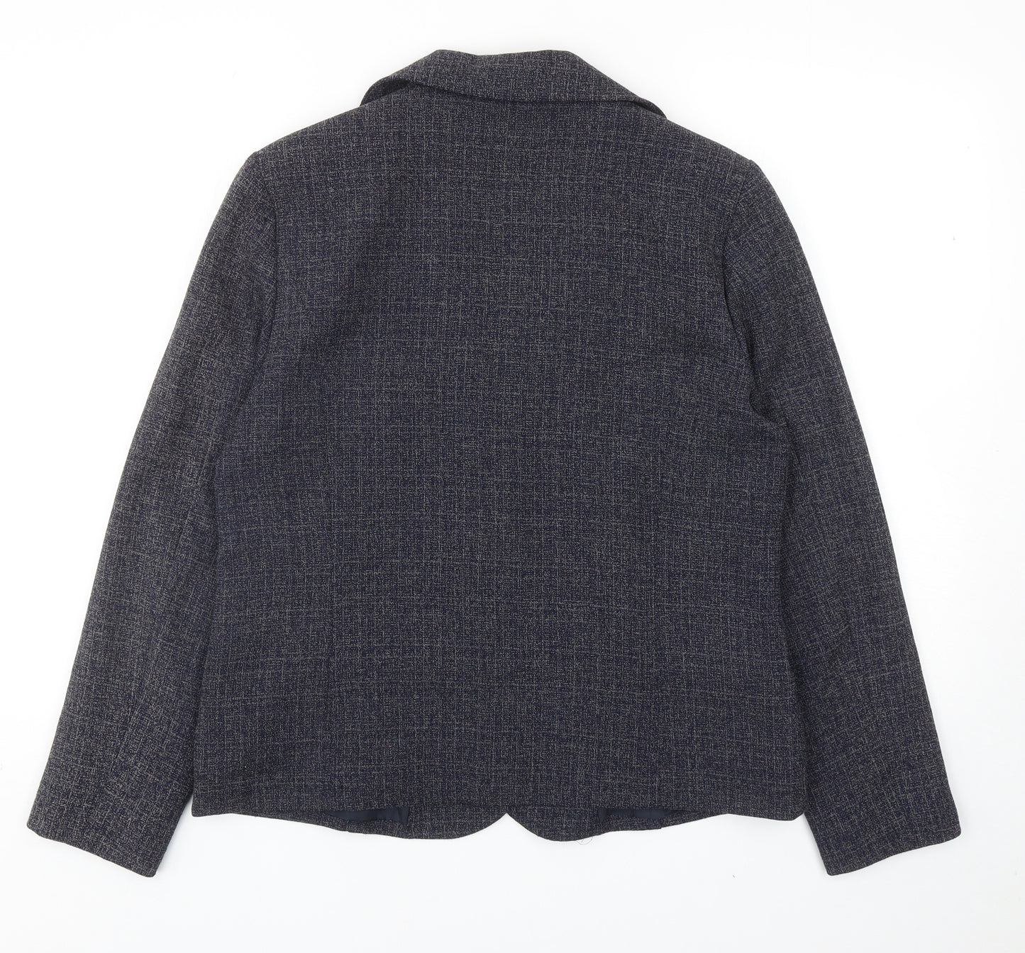EWM Womens Blue Viscose Jacket Blazer Size 14