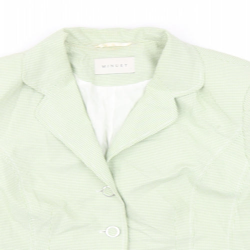 Minuet Womens Green Plaid Polyamide Jacket Suit Jacket Size 18