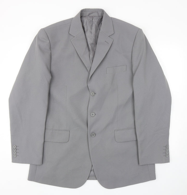 Jolliman Mens Grey Polyester Jacket Suit Jacket Size 42
