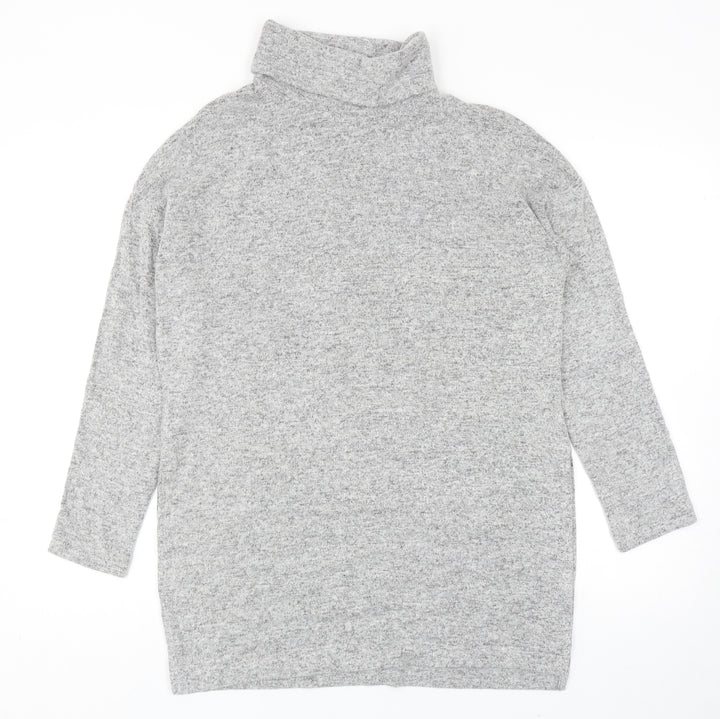 H&M Womens Grey Roll Neck Polyester Pullover Jumper Size XS