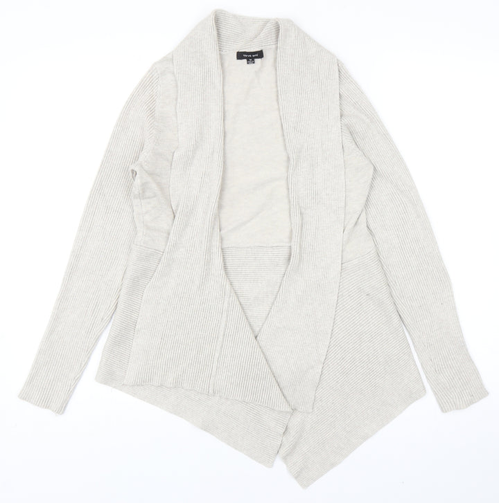 Verve Ami Womens Beige V-Neck Viscose Cardigan Jumper Size M