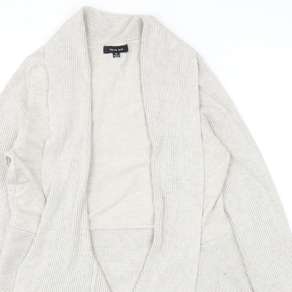 Verve Ami Womens Beige V-Neck Viscose Cardigan Jumper Size M