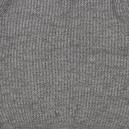 George Mens Grey Round Neck Acrylic Pullover Jumper Size S