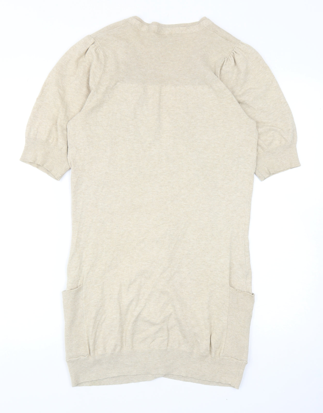 Principles Womens Beige V-Neck Cotton Cardigan Jumper Size 10