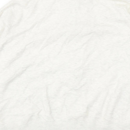 Marks and Spencer Womens Grey Round Neck Viscose Full Zip Jumper Size M
