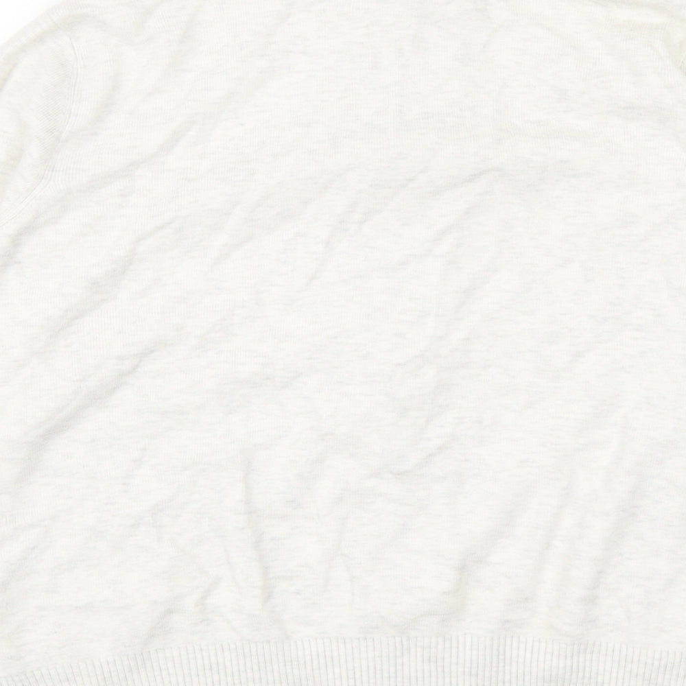 Marks and Spencer Womens Grey Round Neck Viscose Full Zip Jumper Size M