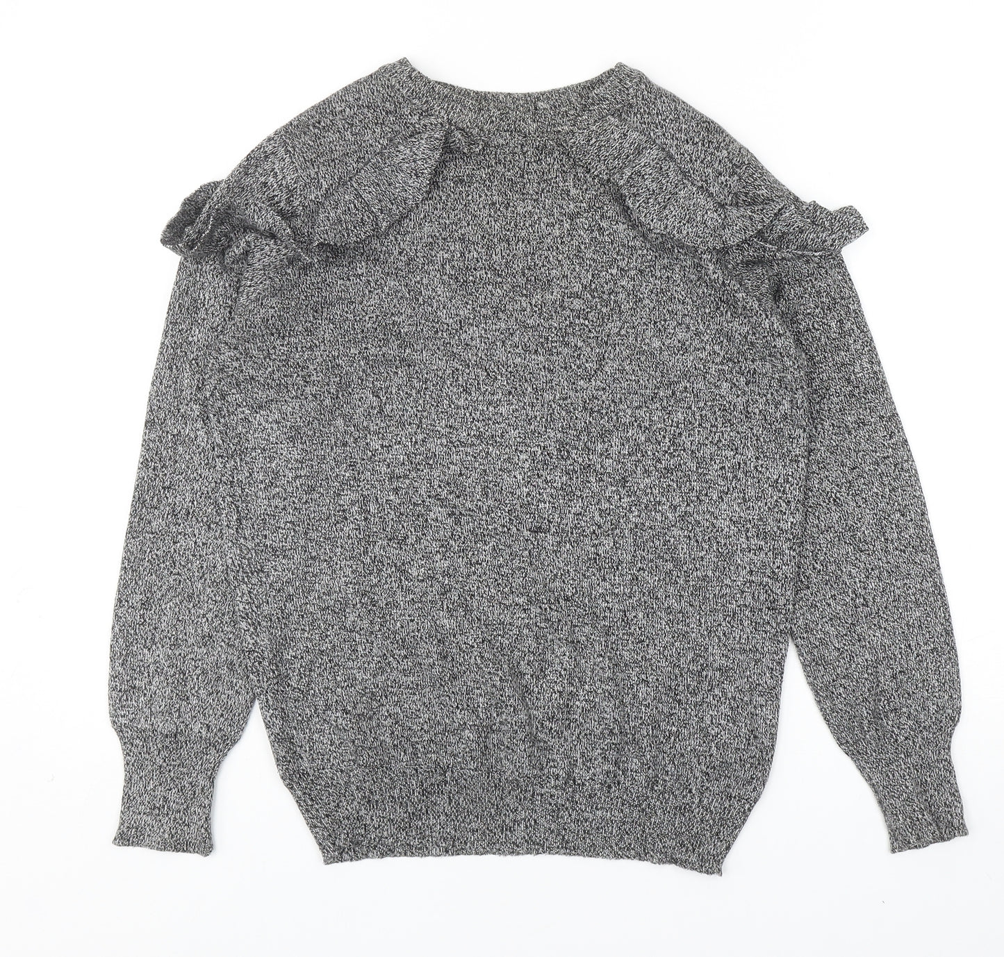 b.young Womens Grey Round Neck Viscose Pullover Jumper Size S
