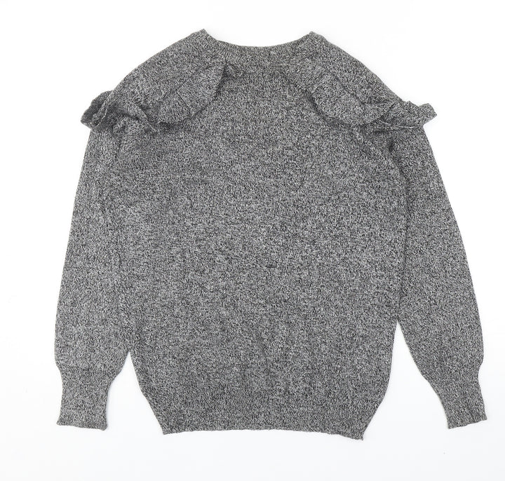 b.young Womens Grey Round Neck Viscose Pullover Jumper Size S