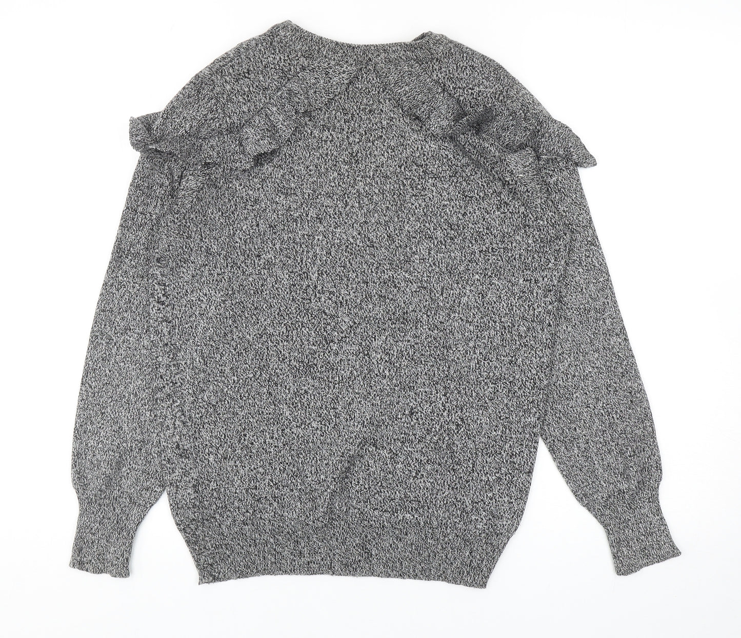 b.young Womens Grey Round Neck Viscose Pullover Jumper Size S