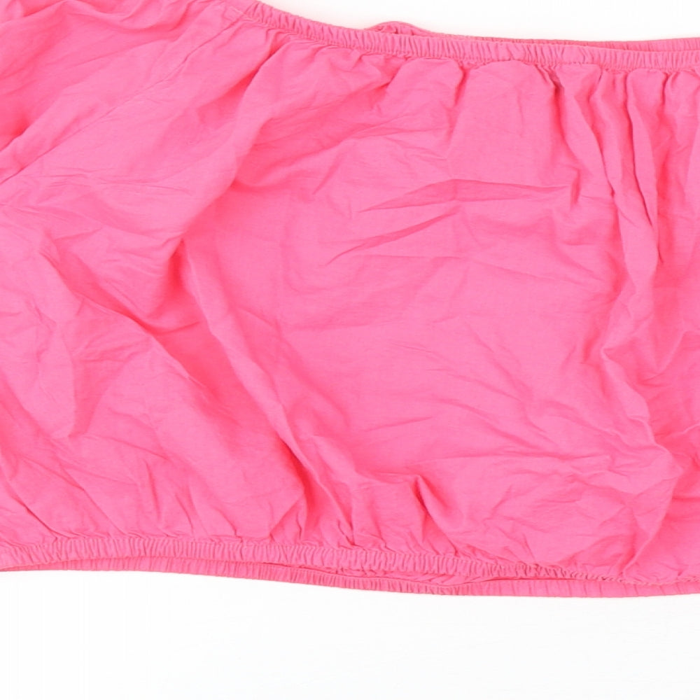 Marks and Spencer Womens Pink Cotton Basic Blouse Size 18 Off the Shoulder