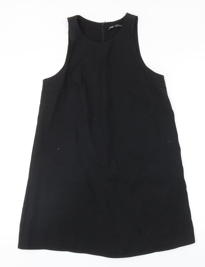 Zara Womens Black Polyester Playsuit One-Piece Size XS Zip