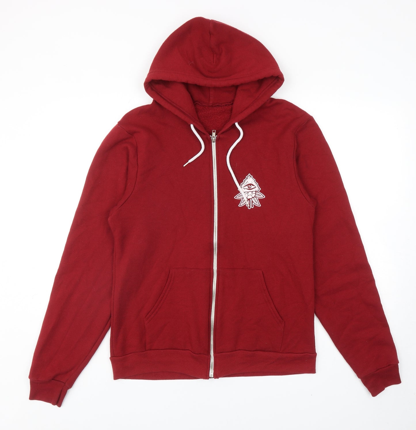 American Apparel Mens Red Cotton Full Zip Hoodie Size M