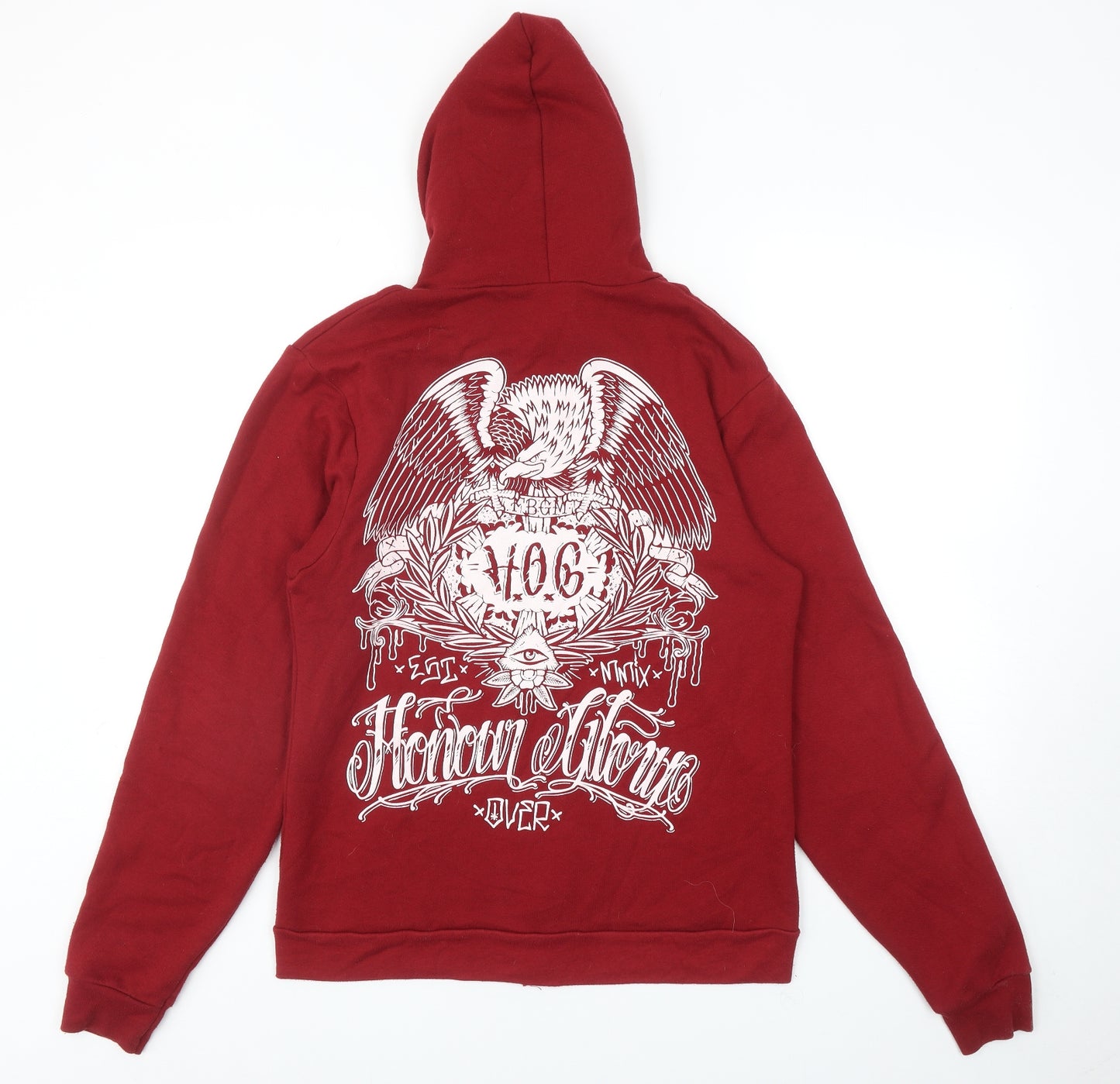 American Apparel Mens Red Cotton Full Zip Hoodie Size M
