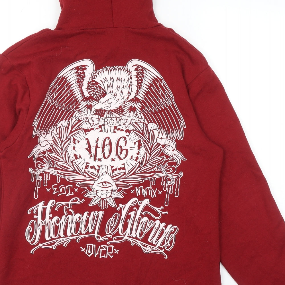 American Apparel Mens Red Cotton Full Zip Hoodie Size M