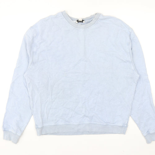 Topshop Womens Blue Cotton Pullover Sweatshirt Size S Pullover