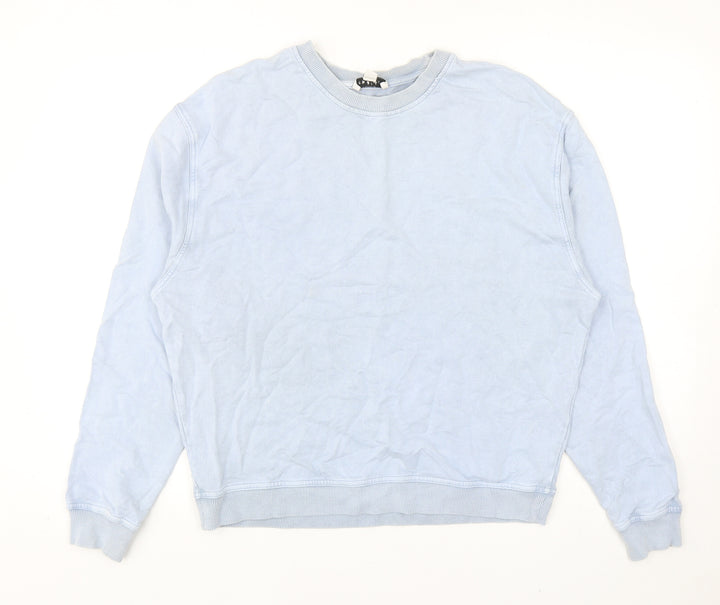 Topshop Womens Blue Cotton Pullover Sweatshirt Size S Pullover