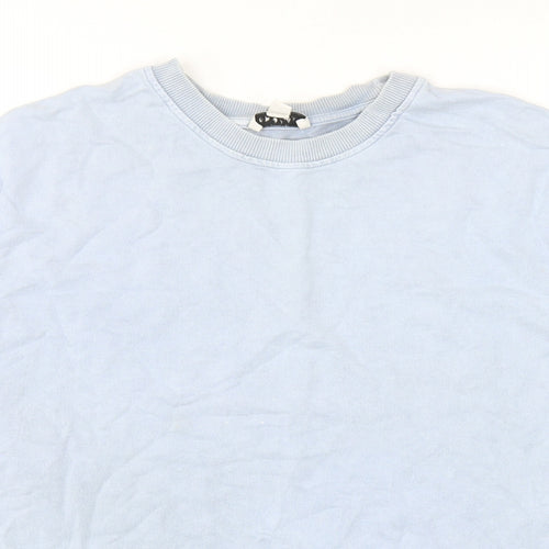 Topshop Womens Blue Cotton Pullover Sweatshirt Size S Pullover