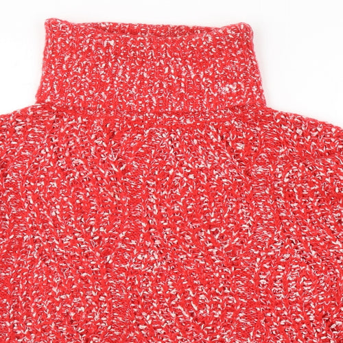 By Clara Womens Red Roll Neck Acrylic Pullover Jumper Size M