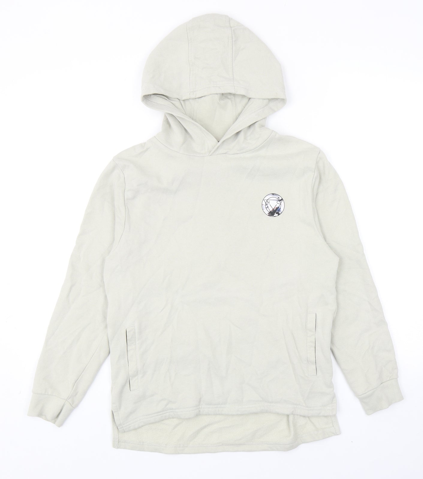 NEXT Boys Beige Cotton Pullover Hoodie Size 11 Years Pullover