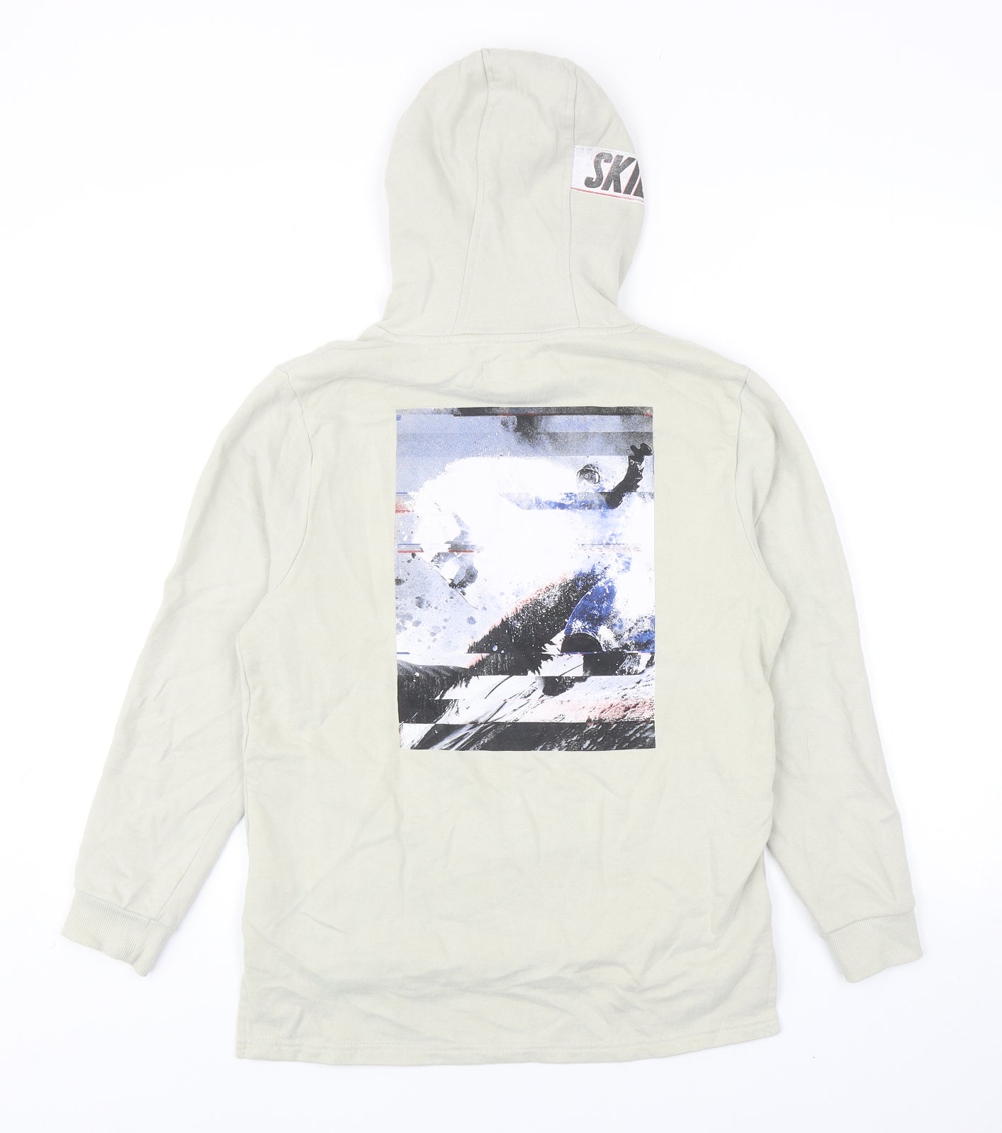 NEXT Boys Beige Cotton Pullover Hoodie Size 11 Years Pullover