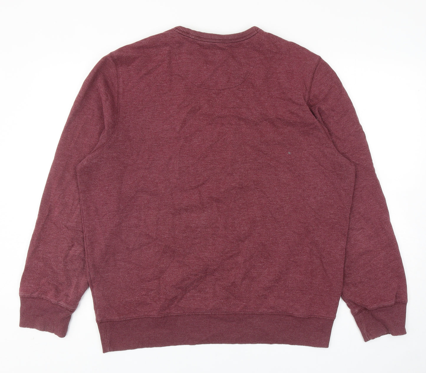 Marks and Spencer Mens Red Cotton Pullover Sweatshirt Size L