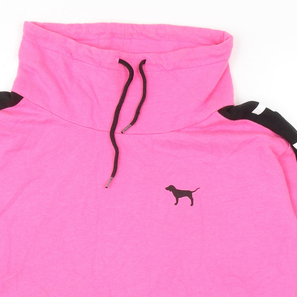 PINK Womens Pink Cotton Pullover Sweatshirt Size M Pullover
