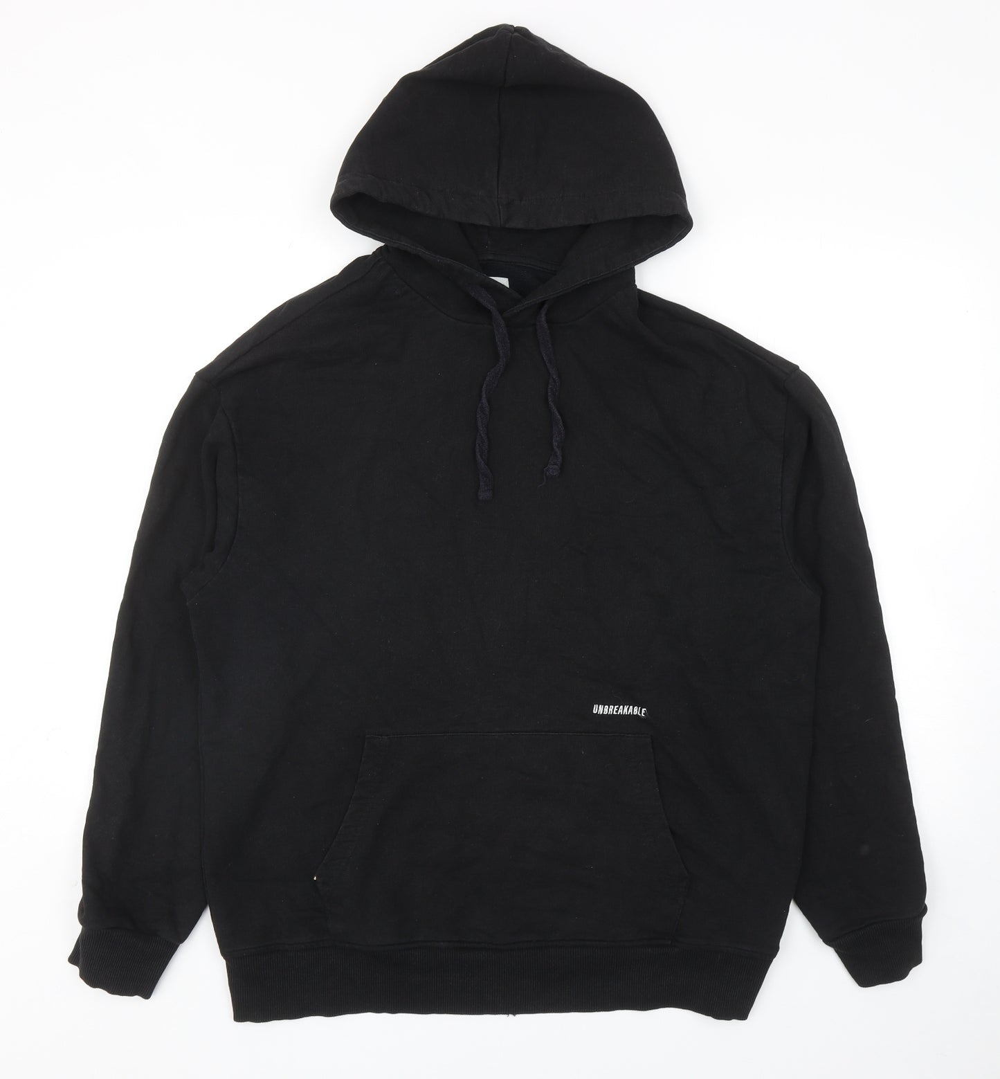 RESERVED Mens Black Polyester Pullover Hoodie Size L