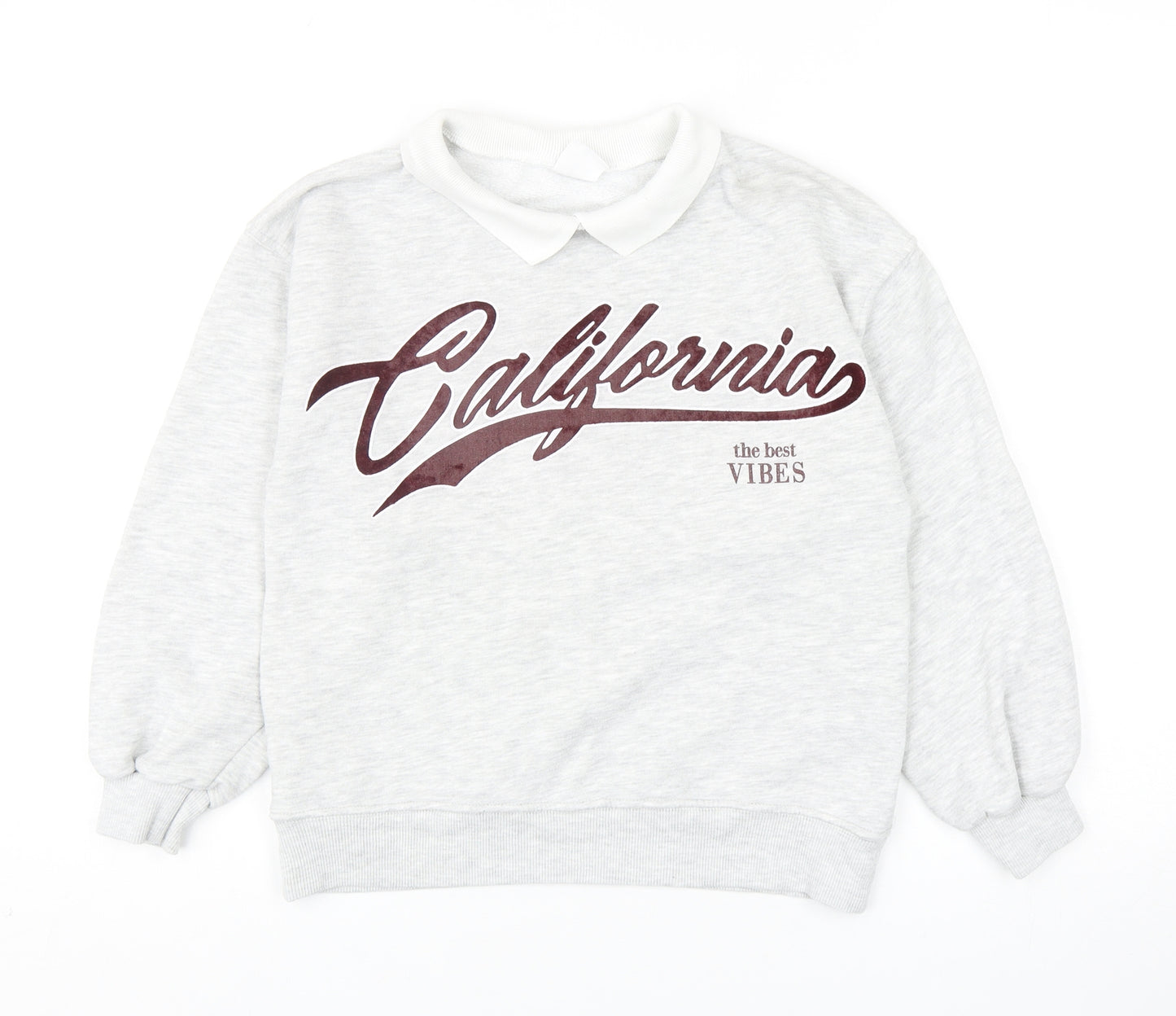 Zara Girls Grey Cotton Pullover Sweatshirt Size 9-10 Years Pullover - California