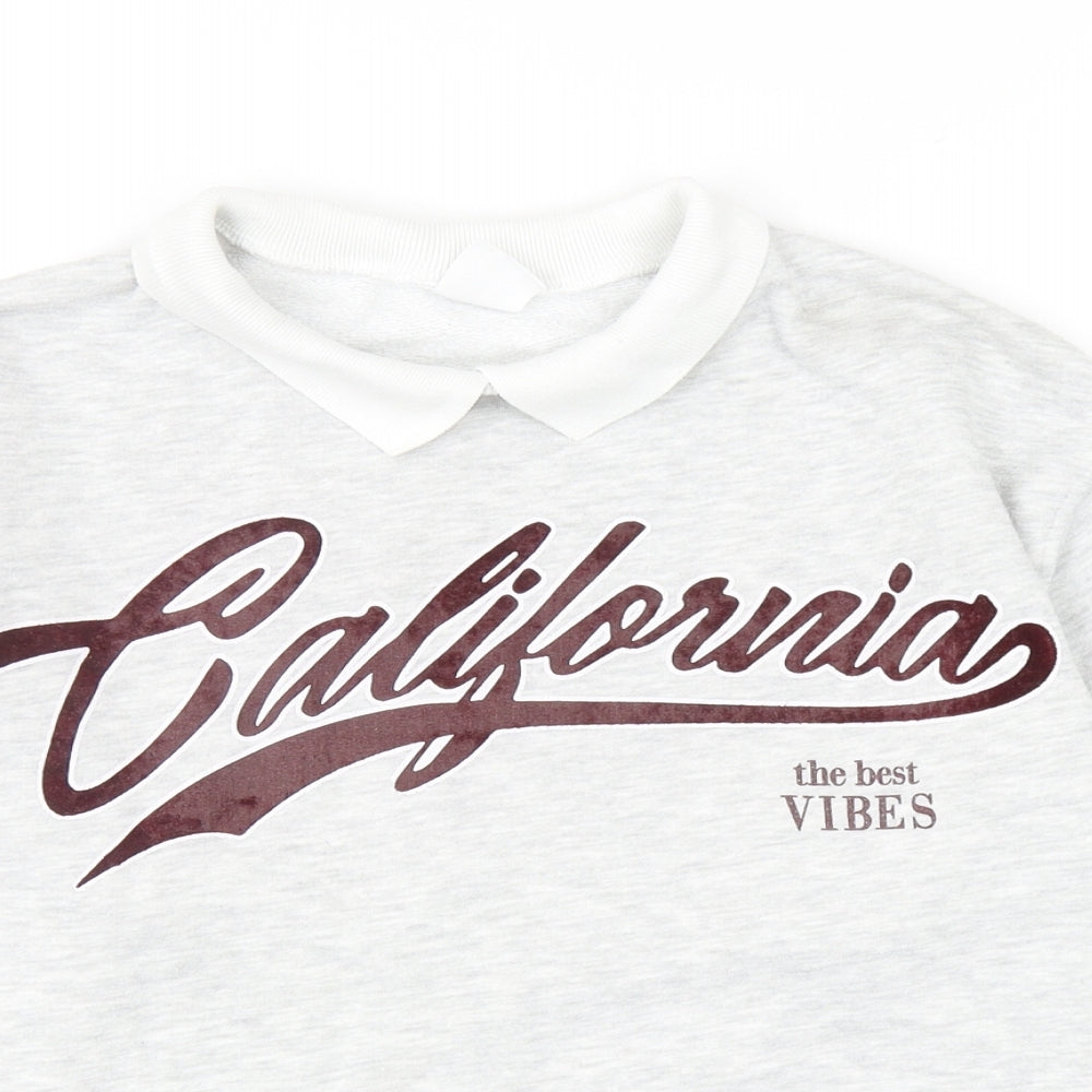 Zara Girls Grey Cotton Pullover Sweatshirt Size 9-10 Years Pullover - California