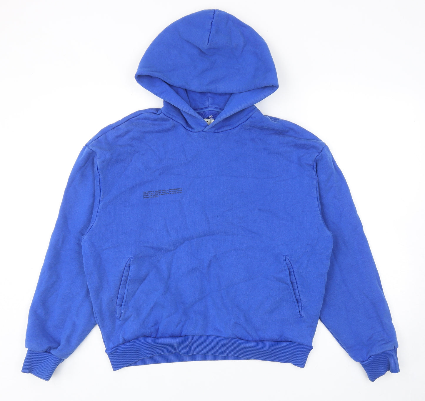 Pangaia Mens Blue Cotton Pullover Hoodie Size S