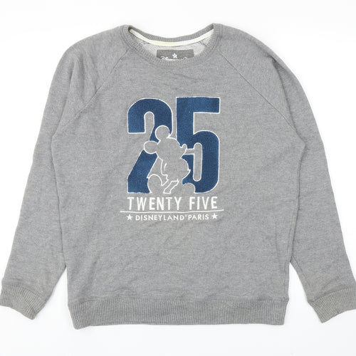 Disneyland Paris Womens Grey Round Neck Cotton Pullover Jumper Size M - Mickey Mouse