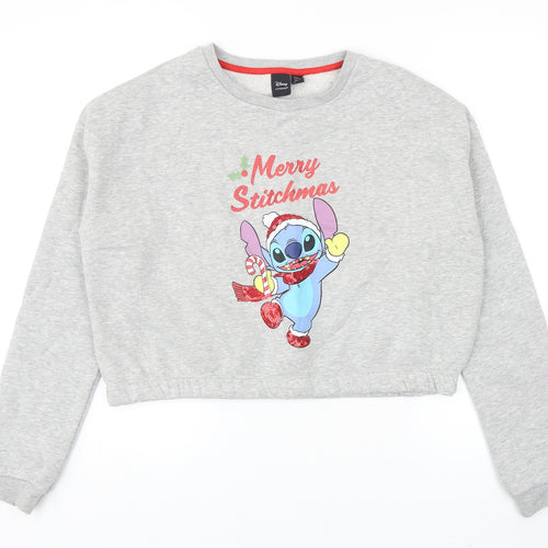 Primark Girls Grey Cotton Pullover Sweatshirt Size 14-15 Years Pullover - Merry Stitchmas